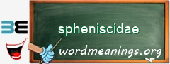 WordMeaning blackboard for spheniscidae